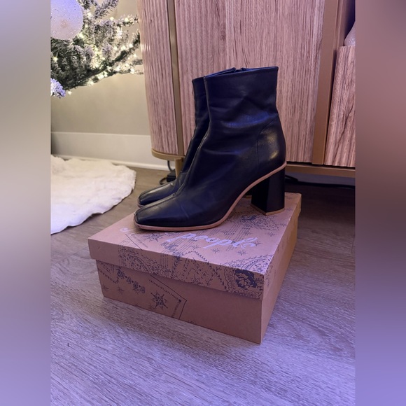 Free People Sienna Ankle Boot Black Leather Womens Size 11 - Picture 5 of 14
